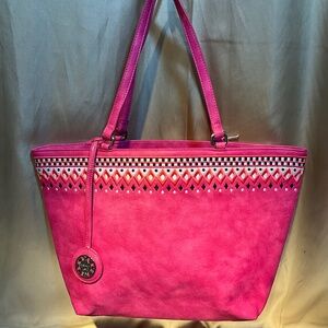 Sidney Love pink with embroidered tote bag.   10-H8Ba